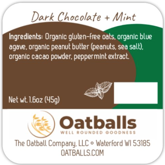 Dark Chocolate + Mint Oatballs