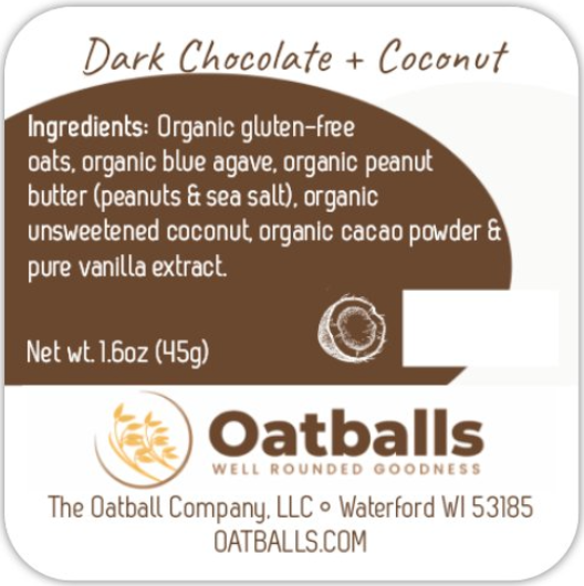 Dark Chocolate + Coconut Oatballs