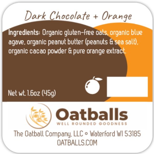 Dark Chocolate + Orange Oatballs