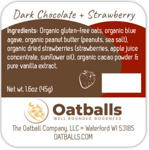Dark Chocolate + Strawberry Oatballs