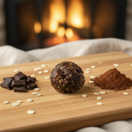 Double Dark Chocolate Chunk Oatball with Rustic Cloth