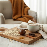 Mexican hot chocolate oatball with scattered oats