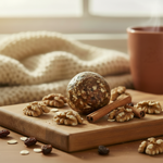 Oatmeal Raisin Oatball with New Blanket and Mug